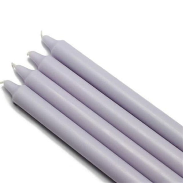 Jeco CEZ-095 10 in. Straight Taper Candles, Lavender - 12 Piece