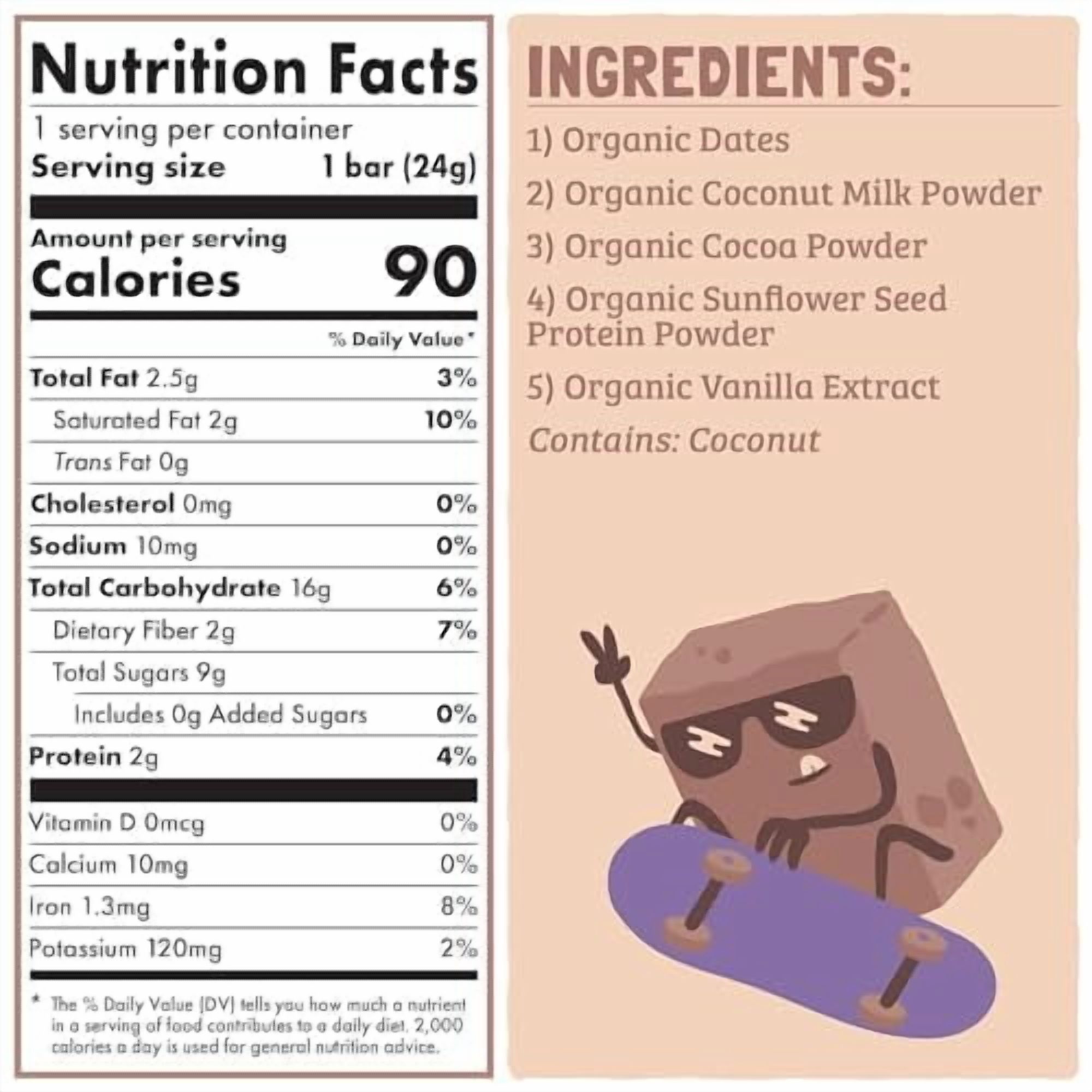 Skout Organic Chocolate Brownie Kids Snack Bars (18 Pack) | Organic Kids Snack Bars | School Snacks & Lunch Snacks | No Refined Sugar | Vegan | Gluten, Dairy, Peanut, Seed Oil Free