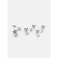 thumbnail image 4 of Free Assembly Women's Demi Fine Silver Plated Cubic Zirconia Stud Earring Set, 3-Pairs, 4 of 4