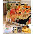 thumbnail image 4 of Black Sunflower Pumpkin Sofa Couch Covers for 3 Cushion Couch,Washable L Shape Sectional Sofa Covers for Loverseat/Pet/Kid,Thanksgiving Orange Yellow Plaid Slipcover Throw Blanket Futon Cover 71x134, 4 of 8