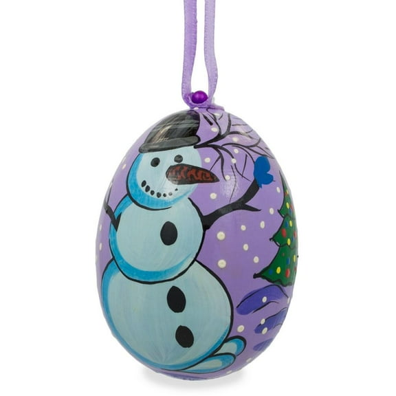 Santa and Snowman Wooden Christmas Ornament