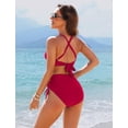 thumbnail image 3 of Conjunto de bikini Blooming Jelly para mujer, talle alto, rojo, talla pequeña, 3 of 6
