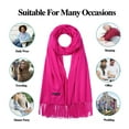 thumbnail image 6 of EASE LEAP Pashmina Scarfs for Women Silky Shawls and Wraps for Evening Dresses Soft Large Scarves Wedding Warm Stylish Solid Color, Hot Pink, 6 of 7