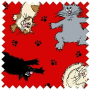 Kitties Prints Small Tossed Cats Fabric