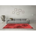 thumbnail image 3 of Ahgly Company Machine Washable Indoor Round Abstract Red Modern Area Rugs, 6' Round, 3 of 4