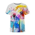 thumbnail image 4 of TSADFHJI Hauts d'Été avec Manches T-Shirt à Manches Courtes Col Rond Imprimé pour Femmes G Marine, 4 of 5
