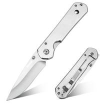 Dispatch 5.3” Folding Pocket Knife, 3Cr13 Steel Blade with Satin Finish, Pocket Knife with Non-Slip Steel Handle & Pocket Clip