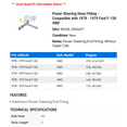thumbnail image 2 of Power Steering Hose Fitting - Compatible with 1978 - 1979 Ford F-150 4WD, 2 of 2
