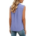 thumbnail image 4 of Button Front Women's Tank Tops Collared Sleeveless Solid Blouses Perfect for Work Weekend Errands and Casual Days Outgoing, 4 of 5