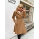 thumbnail image 5 of Gabardina GRACE KARIN con solapa y doble botonadura camel para mujer, 5 of 6