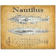 Disney's 20,000 Leagues Under The Sea Nautilus Art Print - 11x14 Unframed Patent Print - Great Room Decor or Gift for Disney Fans