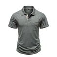 thumbnail image 2 of BTDECLAR Mens Short Sleeve Shirts Casual Button Collar Solid Vintage Golf Shirts Soft Lightweight Work Athletic Summer Tops with Pocket, 2 of 5