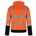 thumbnail image 3 of Htigea Vis Reflective Hoodie for Men Safety Work Hoodies with Zipper, Class 3 High Visibility Hoodie for Men Women, Hoodies for Surveyors Today Orange,M, 3 of 5