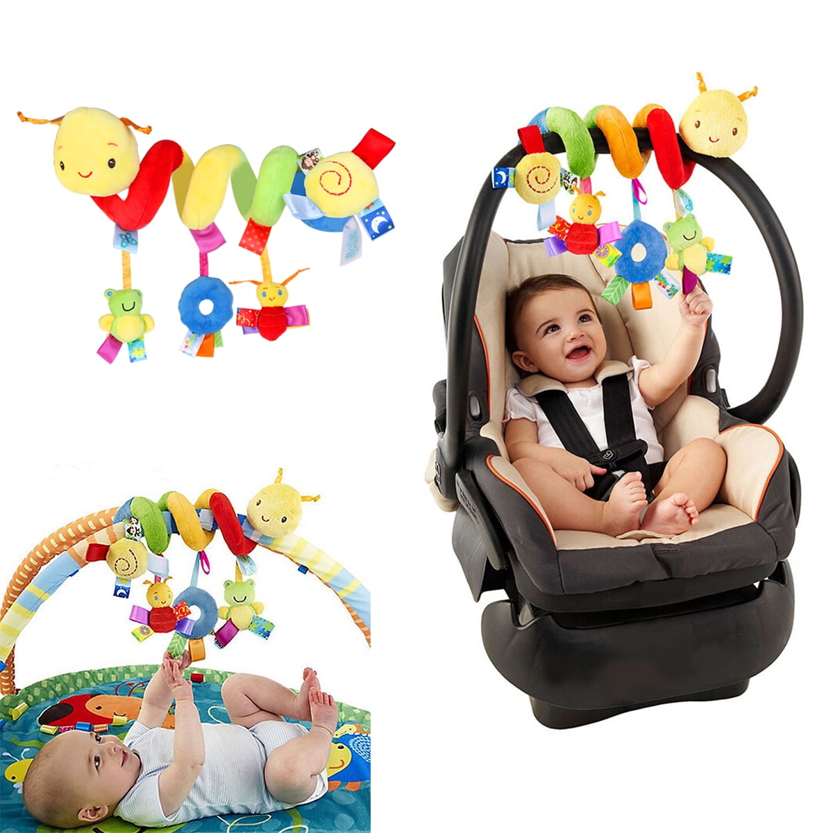 Kid Baby Crib Cot Pram Hanging Spiral Musical Toys Soft Developmental Toy Gift H 