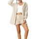 thumbnail image 1 of INSPIRAR CHIC Conjuntos de Pijamas de Felpa Fuzzy para Mujeres de 3 Piezas, Chaqueta Suave y Top Corto con Pantalones Cortos, Conjunto de Lounge S Blanco, 1 of 6