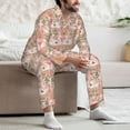 thumbnail image 7 of Honeii Swan Couple Pattern Mens Pajamas Set,2pcs Men's Lounge Long Sleeve Sleep Shirt and Pajama Bottoms Sleepwear Set,Mens Pjs Sets-X-Large, 7 of 7