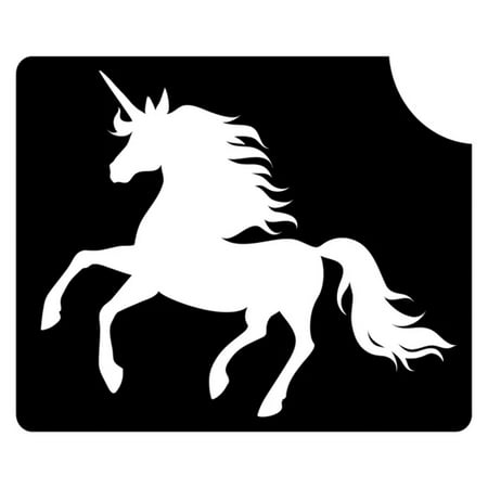 Art Factory Glitter Tattoo Stencil - Unicorn Standing (5/pack), Temporary Tattoo Template for Kids Adults, Face Paint Stencil Body Art Stencil, Stencil for Face Painting, Party, Festival, 3'' x 2.4''