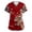 206#Deep Red, variant on Women's Independence Day Flag Scrub Top V-Neck with Pockets Medical Uniform Sky Blue 2XL
