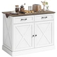thumbnail image 1 of HOMCOM Kitchen Island with Sitting Space, Sideboard Cabinet with 2 Drawers, 1 of 10