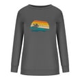 thumbnail image 4 of Sweatshirt 50% de Réduction sur la Mode de Dégagement Women Casual Imprimé Col Rond Long Sleeve Chemisier Pull-Over Tops, 4 of 6