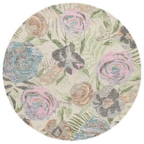 SAFAVIEH Blossom Fechin Floral Area Rug, Green/Pink, 6' x 6' Round