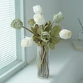 thumbnail image 3 of Artificial Flowers Bouquets, Fake Flannel Roses, Wedding Party Home Office Decoration, 3 of 8