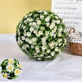 thumbnail image 2 of BNNG 2PCS Artificial Boxwood Topiary Ball, Faux Greenery Balls with White Flowers,10"- 18" Round Hanging Topiary Ball for Indoor/Outdoor Home, Wedding, Spring Summer Party Decoration‌, 2 of 8
