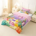 thumbnail image 2 of Manfei Alphabet A Art Twin Comforter Sets,Kawaii Axolotl Bedding Set,Pink,Pink Reversible,2-Piece,1 Comforter and 1 Pillowcase, 2 of 7