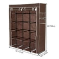 thumbnail image 3 of Ktaxon Non-Woven Fabric Portable Closet Organizer Storage with 14 Shelves, Brown, 3 of 7