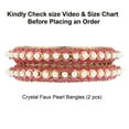 thumbnail image 5 of Efulgenz Beaded Bangles Faux Pearl Antique Boho Kundan Bangle Crystal Bracelet Bridal Wedding Party Statement Jewelry for Women (2 Pcs) Size 2.8, 5 of 7