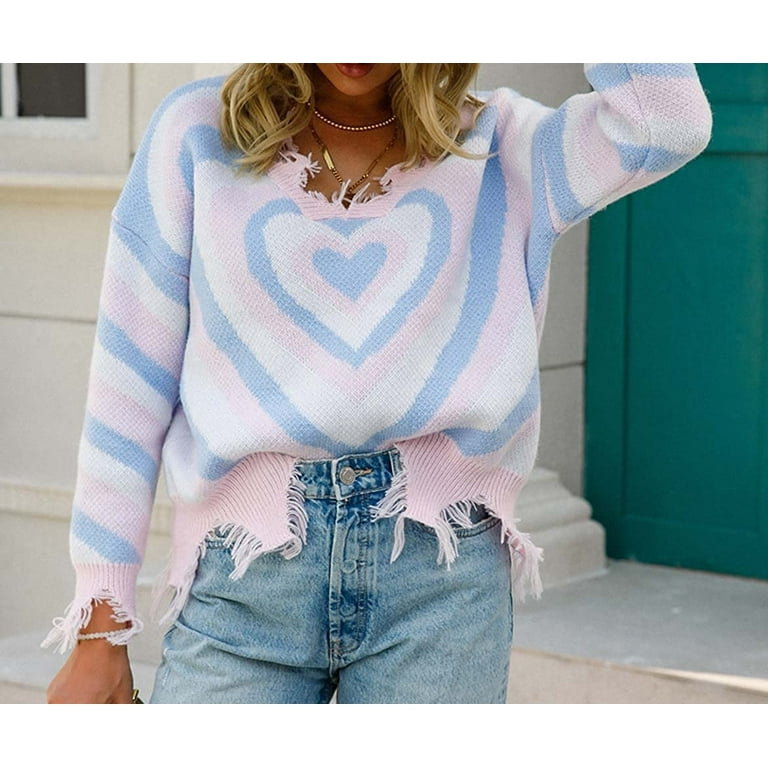 Florcoo New Heart Print Sweatshirt Florcoo New Heart Print Sweatshirt
