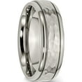 thumbnail image 4 of Titanium Polished And Hammered 7mm Grooved Edge Band (Size 8.5) Made In China tb237-8.5, 4 of 5