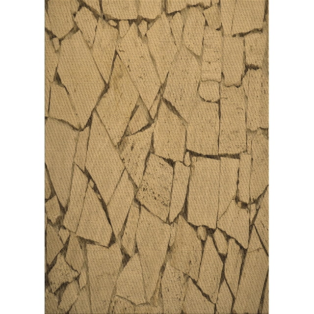 Ahgly Company Tapis d'Intérieur Lavables en Machine, Rectangles, Zone Jaune Transitionnel, 2' x 4'