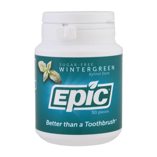 Epic Dental Wintergreen Sugar Free Xylitol Gum, 50 Ea