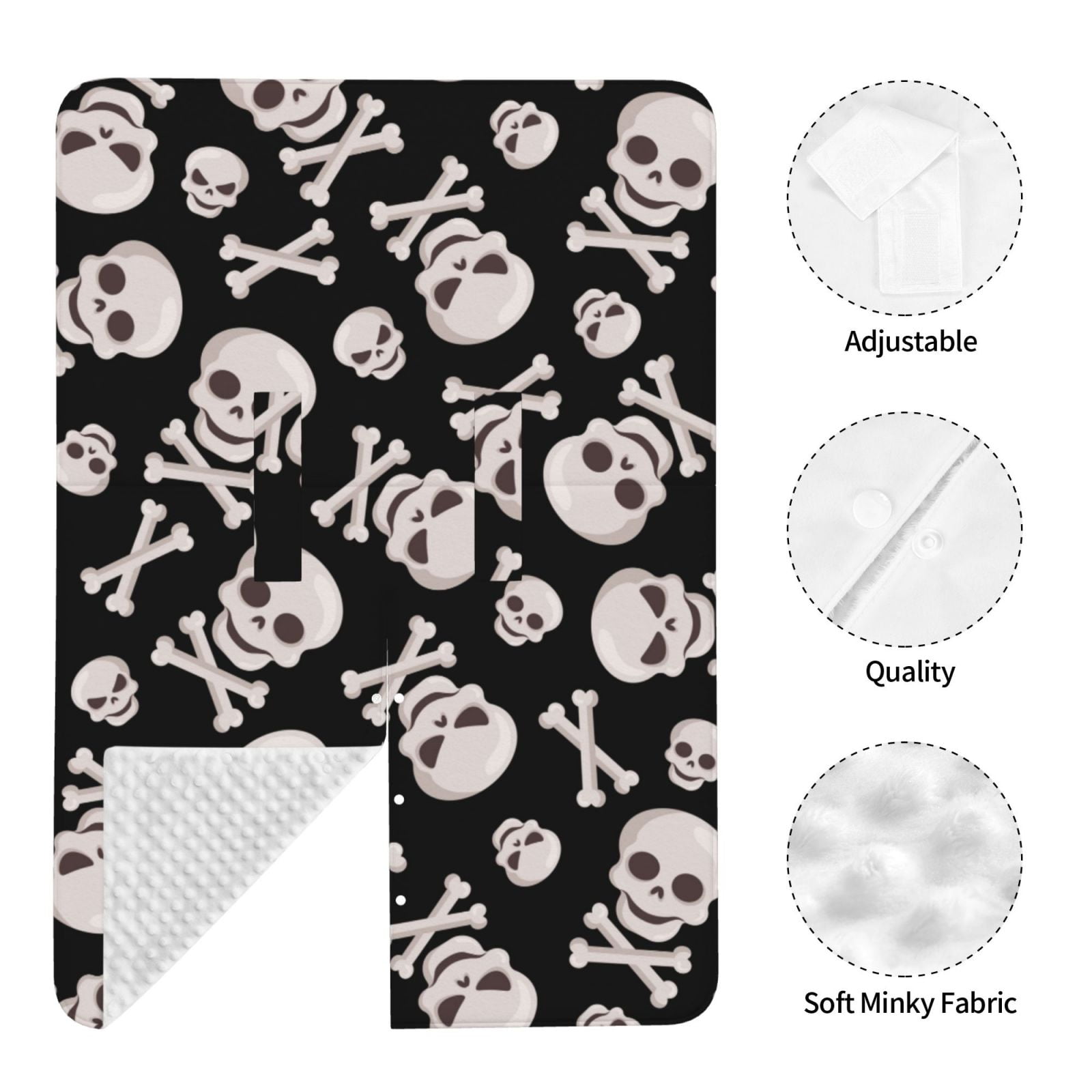 Naloa black white Skull bone Baby Car Seat Cover, Breathable Baby Carrier Cover, Multiuse Baby Carrier Cover & Nursing Breastfeeding Cover