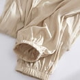 thumbnail image 4 of Cagogo Women Plus Size Harem Pants Drawstring Flowy Casual Lounge Solid Loose Regular Fit Ankle Trousers Workout, Khaki 5XL, 4 of 5