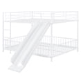 thumbnail image 5 of Harper & Bright Designs Full Over Full Metal Bunk Bed with Slide & Guardrails, Metal Bunkbeds Frame for  Bedrooms, White, 5 of 14