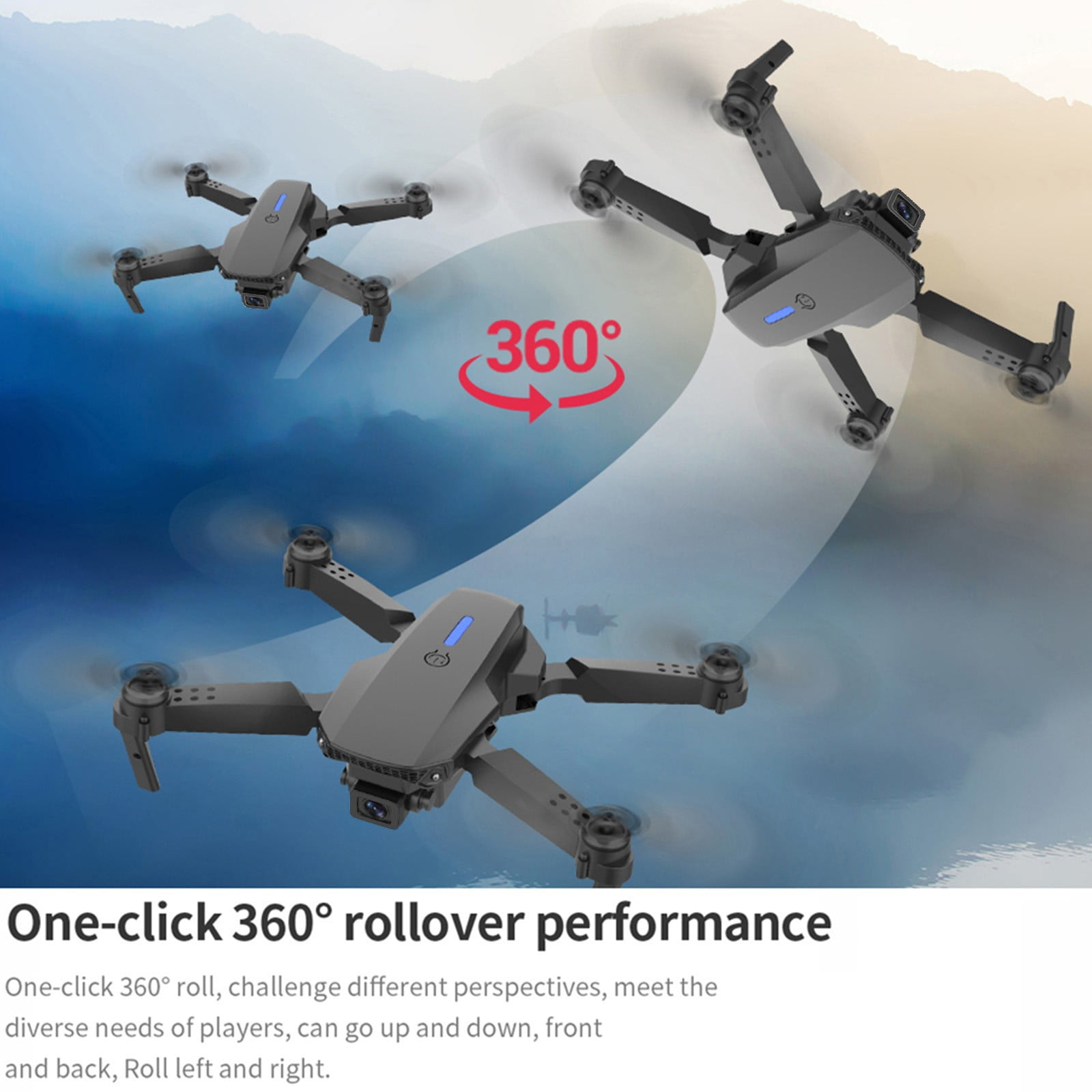 Foldable Drone with Camera for Beginners, Dual HD Cameras with FPV Transmission, Long Flight Time, Easy to Fly for Kids and Adults