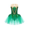 thumbnail image 3 of LiiYii Kids Girls Elf Tulle Tutu Dress Elf Princess Fancy Dress Up Shiny Sequins Party Dress Green 8, 3 of 7
