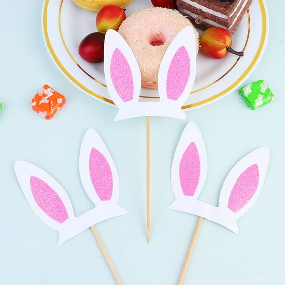 SEWCHICS Birthday Party Cake Toppers Pink Paper 30Pack