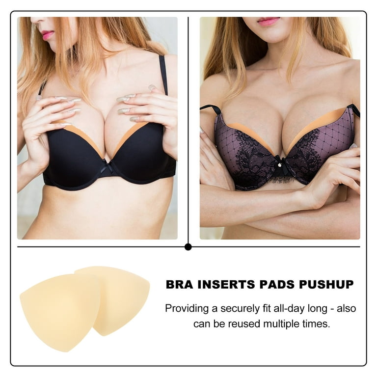 Bra Inserts Pads Pushup 3 Pairs Womens Removable Smart Cups Bra Inserts  Pads For Swimwear Sports (Skin-Color)