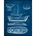 thumbnail image 2 of Vision Studio 12x14 White Modern Wood Framed Museum Art Print Titled - Antique Ship Blueprint II, 2 of 4