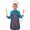 Robot and Rockets, variant on Robot and Rockets Blue Pattern Teens Aprons, Adjustable Neck Strap, Toddler & Teens Aprons for Cooking & Baking, 19x23.6 Inches
