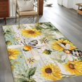 thumbnail image 2 of 3'x5' Area Rugs, Sunflower Bee Indoor Outdoor Area Rug for Living Room Bedroom, Vintage Summer Botanical Farmhouse Washable Bathroom Rugs Kitchen Floor Carpet Mats Home Decor Aesthetic, 2 of 8