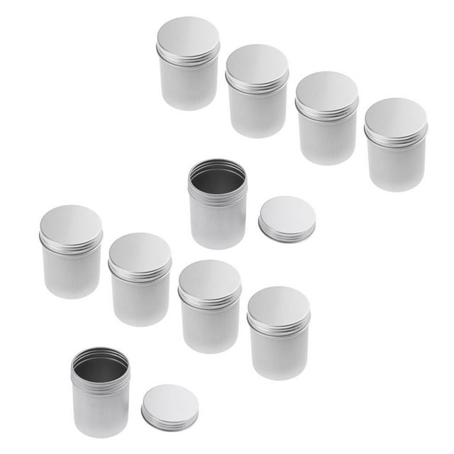 10 Piezas De Aluminio Vacío Maceta Muestra De Estaño Bálsamo Labial Contenedor 80 Ml