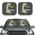 thumbnail image 2 of Disketp 2 Piece Cute Dinosaur Skate On Grey Background Pattern Windshield Sunshades,Folding Windshield Sun Shade For Car Suv Trucks Sedan,Blocks Uv Rays Sun Visor Protector-Large, 2 of 7