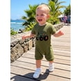 thumbnail image 6 of BemeyourBBs Newborn Baby Boys Summer Clothes Infant Baby Boy One Piece Waffle Romper Outfit Casual Tractor Embroidery Short Sleeve Romper Jumpsuit Playsuit, 6 of 9