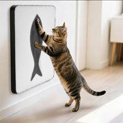 Ownpets Wall Mounted Cat Scratcher Vertical Cat Scratch Pad for Wall Glass Wood Tile White