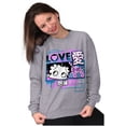 thumbnail image 3 of Kanji Style Betty Boop Love XOXO Women Crewneck Sweatshirt Brisco Brands S, 3 of 6