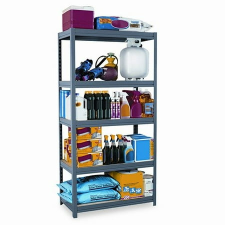 Edsal Industrial Steel Shelving, 5 Shelves, 36w x 24d x 72h, Gray